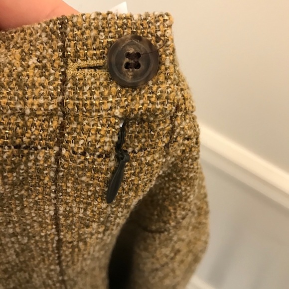 Vintage Mondi Tweed Wool Skirt Plaid 36 Tan brown - Picture 7 of 8